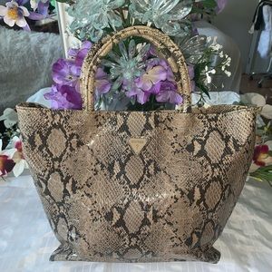 Guess Snakeskin Embossed Tote